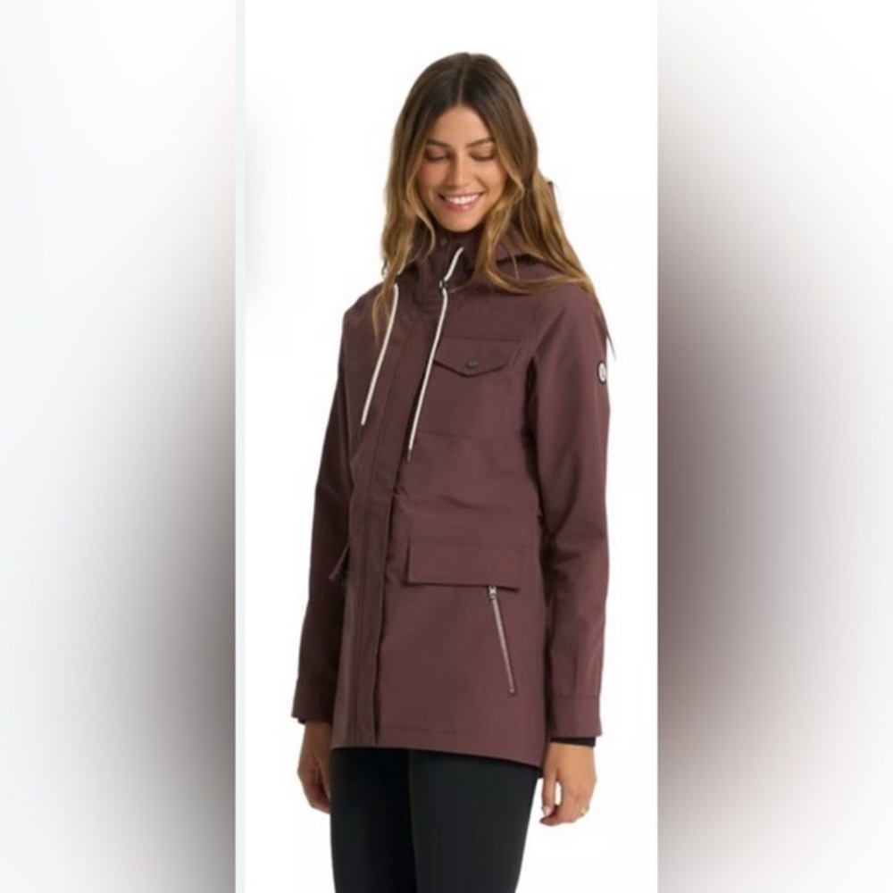 Vuori Palisades Rain Jacket Clove Size XS Hooded Full Zip Pockets
